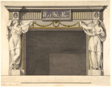 Design for a Chimney Piece in the Gallery, now Dining Room, Harewood House, Yorkshire (Elevation) MET DP800707