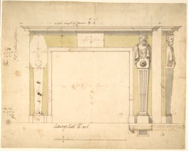 Design for a Chimneypiece (recto); Sketches for Column Bases (verso) MET DP800997