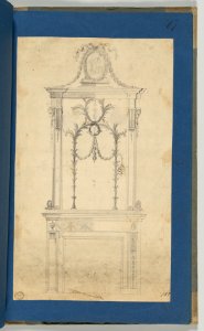 Design for a Chimneypiece with the a Monogram formed of the Initials 'TC', in Chippendale Drawings, Vol. I MET DP-14278-072