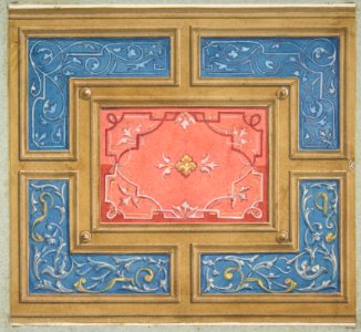 Design for a coffered ceiling with painted panels MET DP811827