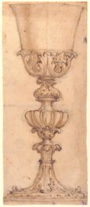 Design for a Chalice (recto); Design for the Base of a Vase (verso) MET 52.570.254