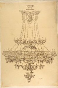 Design for a Chandelier with Acanthus Leaf, Grape, and Palmette Motifs MET DP809360