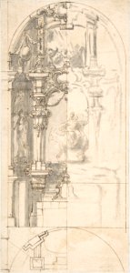 Design for a Chapel with Flight into Egypt as Altarpiece MET DP800302