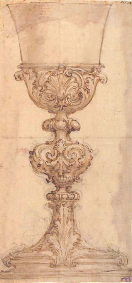 Design for a Chalice with Acanthus and Shell Decoration MET 52.570.255
