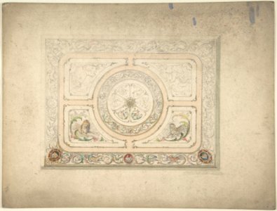 Design for a Ceiling with Lion and Lioness MET DP806269