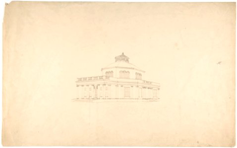 Design for a Centrally Planned Domed Building with Porticos, Perspective MET DP806384