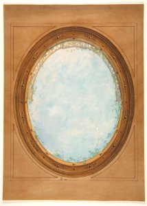 Design for a ceiling with trompe l'oeil balustrade and sky MET DP811687