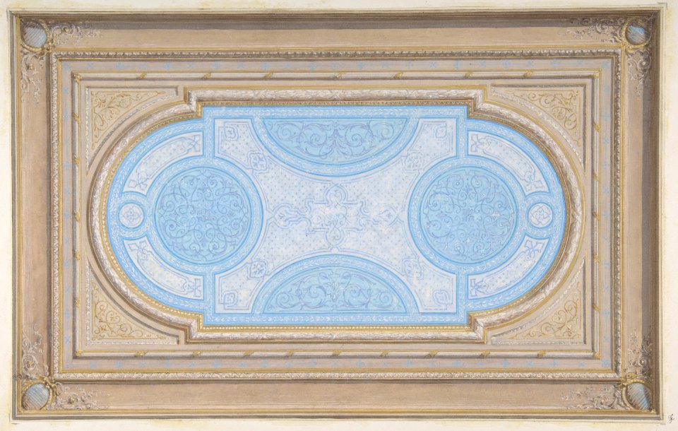 Design for a ceiling painted in filagree designs MET DP811435