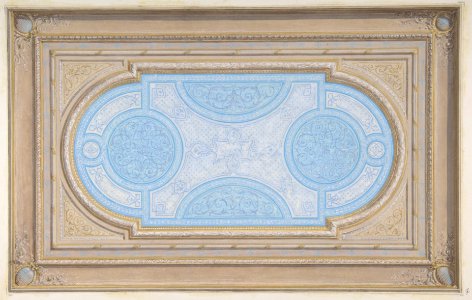 Design for a ceiling painted in filagree designs MET DP811435