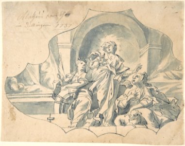 Design for a Ceiling showing the Virgin, Catherine, and Agnes MET DP804180