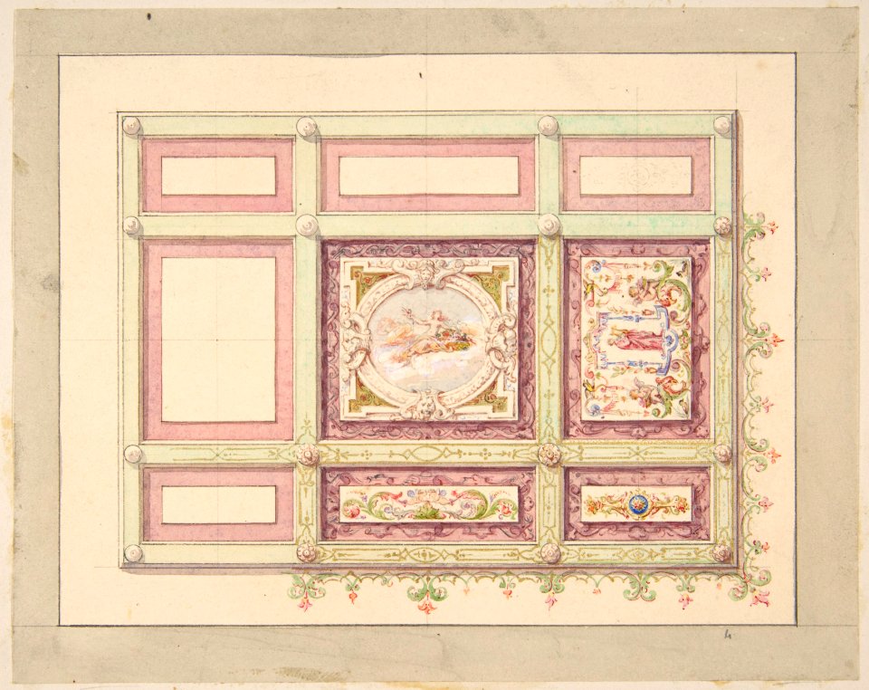 Design for a ceiling with allegorical panels MET DP811686