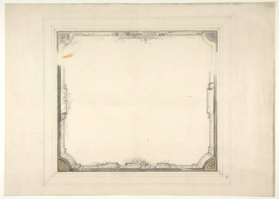 Design for a ceiling to be decorated with a trompe l'oeil balustrade MET DP811422