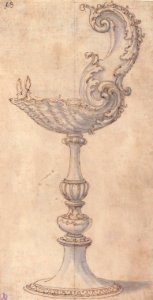 Design for a Cup or Reliquary Composed of a Shell and S-Volute. MET 52.570.256