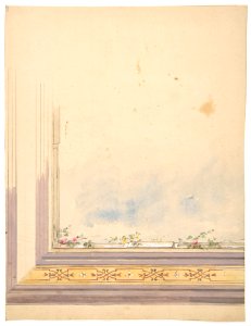 Design for a ceiling painted with clouds and flowering vines MET DP811564