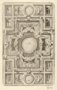 Design for a Ceiling with Strapwork and a Cross-shaped Center MET DP830825
