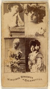 Depoix, Gymnase- Lea D' Ascot, Paris- Dutailly, Variettees- Mily-Meyer, Des Bouffes, from the Actors and Actresses series (N45, Type 4) for Virginia Brights Cigarettes MET DP831173