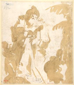 Design for a Ceiling (recto); Bearded Man Standing (verso) MET DP811873