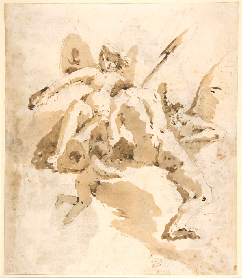 Design for a Ceiling (recto); Bearded Man Standing (verso) MET DP811872