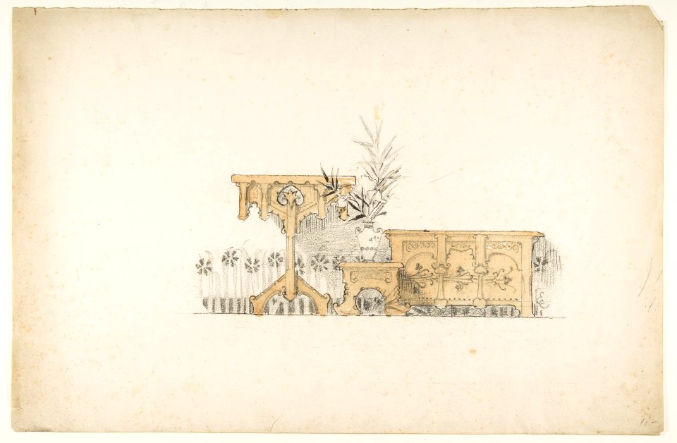 Design for a Buffet, Plant Stand, and Table MET DP812958