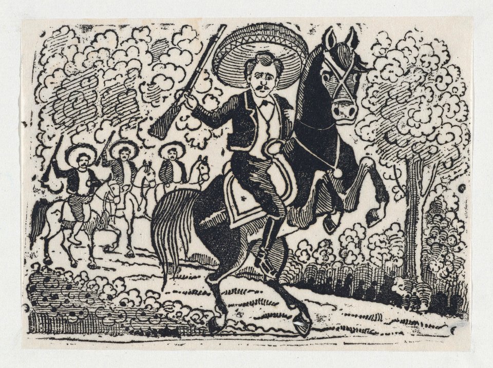 Emiliano Zapata on horseback, scene from the Mexican Revolution MET DP867995