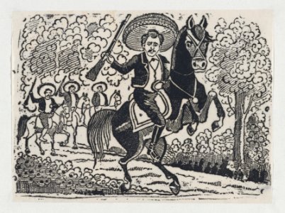 Emiliano Zapata on horseback, scene from the Mexican Revolution MET DP867995