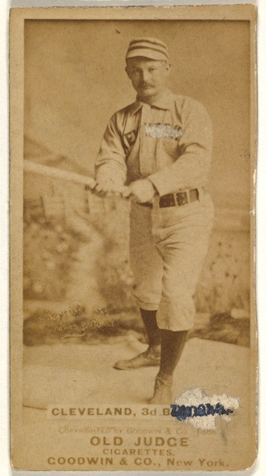 Elmer Ellsworth Cleveland, 3rd Base, Omaha Omahogs- Lambs, from the Old Judge series (N172) for Old Judge Cigarettes MET DP846348