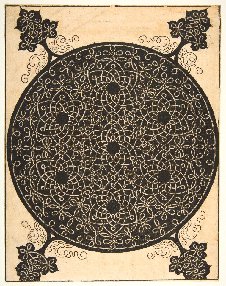 Embroidery Pattern with Seven Six-pointed Stars and Four Corner Pieces MET DP816468