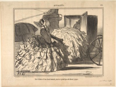 Des dames d'un demi-monde, mais n'ayant pas de demi-jupes, from Actualités, published in Le Charivari, May 11, 1855 MET DP808241