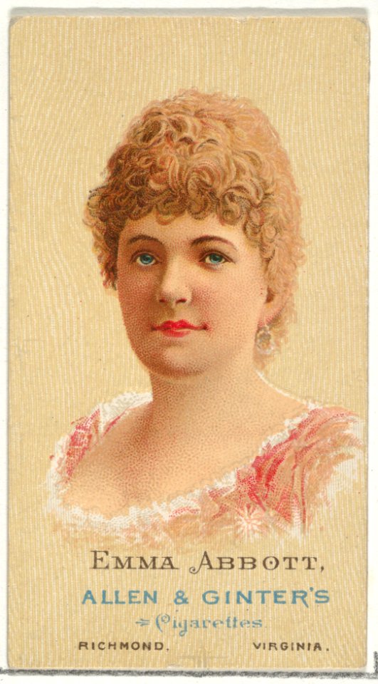 Emma Abbott, from World's Beauties, Series 2 (N27) for Allen & Ginter Cigarettes MET DP838192