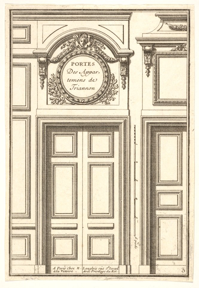 Doors of the Trianon Appartments plate III from the Series 'Portes a Placard et Lambris', published as part of 'L'Architecture à la Mode' MET DP834201