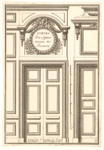 Doors of the Trianon Appartments plate III from the Series 'Portes a Placard et Lambris', published as part of 'L'Architecture à la Mode' MET DP834201