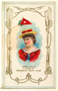 Emma Leslie in Colors of Brooklyn Yacht Club, from the Yacht Colors of the World series (N140) issued by Duke Sons & Co. to promote Honest Long Cut Tobacco MET DP865736