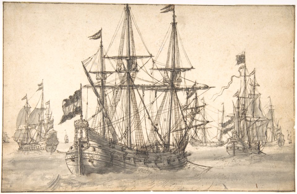 Dutch Men Of War At Anchor MET DP800773