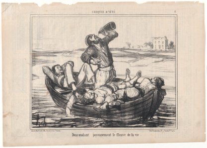 Descendant joyeuseument le fleuve de la vie, from Croquis d'Été, published in Le Charivari, August 7, 1856 MET DP876507