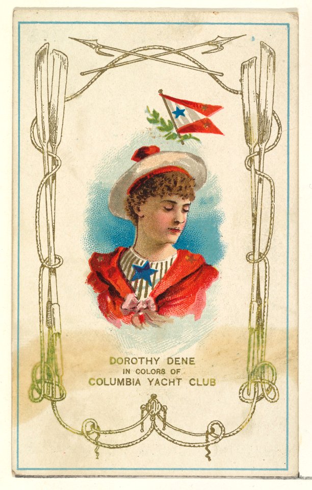 Dorothy Dene in Colors of Columbia Yacht Club, from the Yacht Colors of the World series (N140) issued by Duke Sons & Co. to promote Honest Long Cut Tobacco MET DP865731