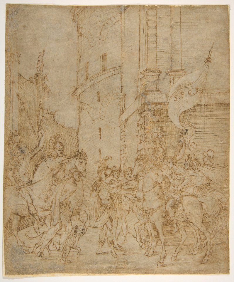 Emperor greeted by a warrior MET DP811353