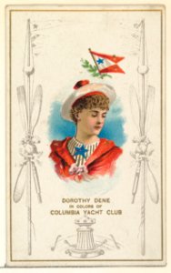 Dorothy Dene in Colors of Columbia Yacht Club, from the Yacht Colors of the World series (N140) issued by Duke Sons & Co. to promote Honest Long Cut Tobacco MET DP865730