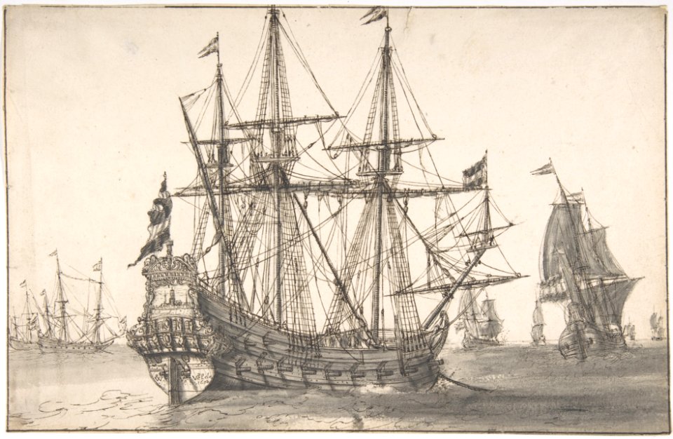 Dutch Men Of War At Anchor MET DP800772
