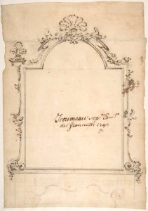 Design for a Carved Mirror Frame Surmounting a Mantle (Trumeau) MET DP809945