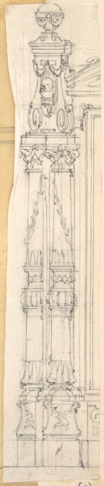 Design for a carved pillar next to a doorframe MET DP806982