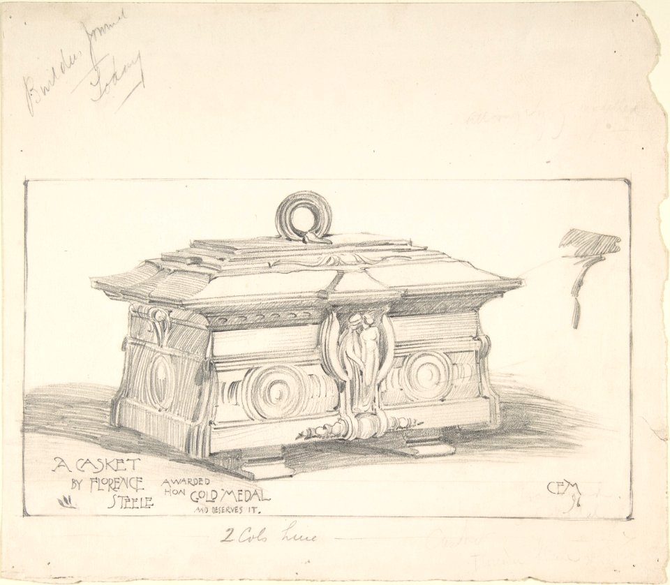 Design for a Casket in Gold Metal, for the Builder's Journal MET DP805080