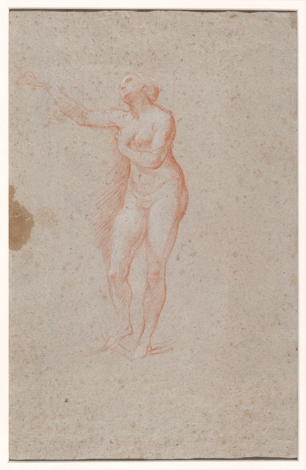 Double-sided Sheet- (recto) Study of Draperies; (verso) Study of a Standing Female Nude Met DP889911