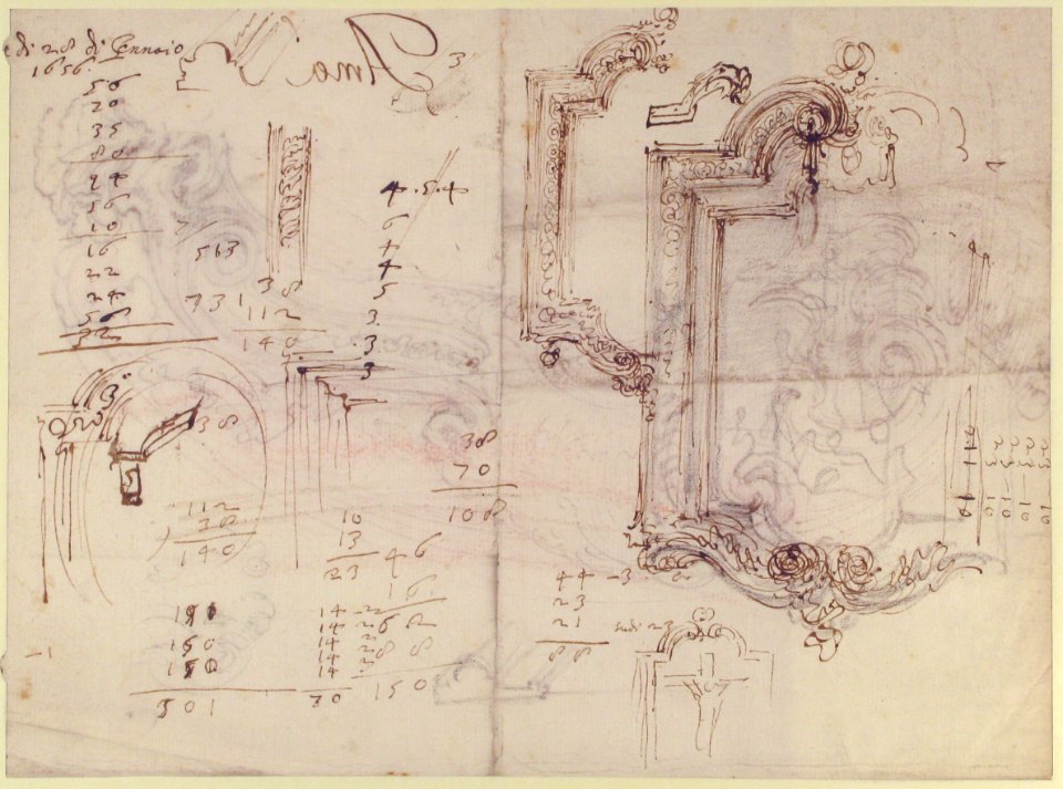 Design for a Cartouche (recto); Designs for Frames (verso) MET 1975.123 VERSO