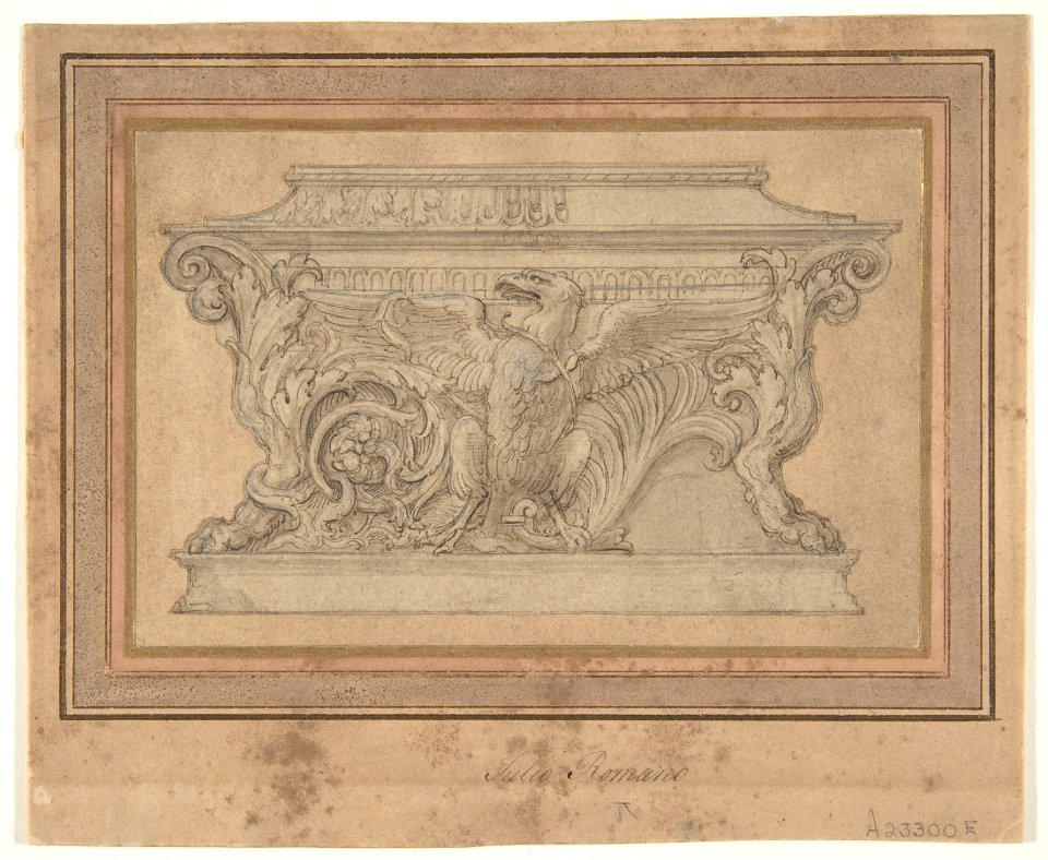 Design for a Casket with the Gonzaga Eagle, Giulio Romano, circa 1527–46