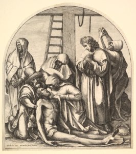 Descent from the cross, after Holbein MET DP822912