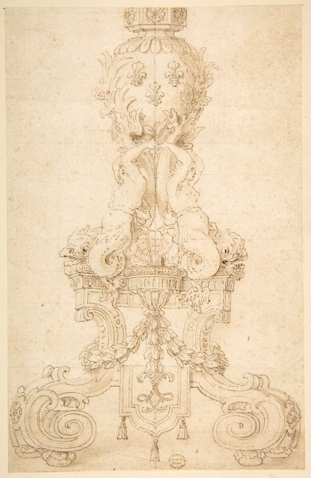 Design for a Candelabrum with the Monogram of Louis XIV MET DP812495