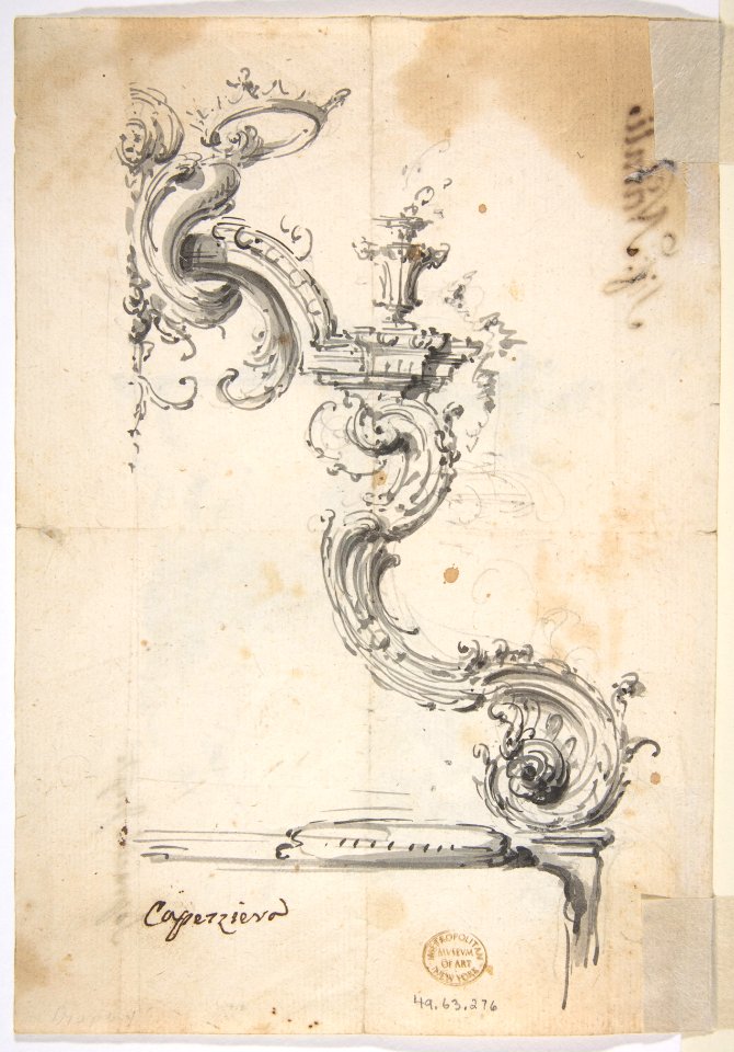 Design for a Canopy (recto). Design for an Armchair (verso) MET DP810777