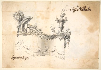 Design for a Canopy (recto). Design for an Armchair (verso) MET DP810776. Free illustration for personal and commercial use.
