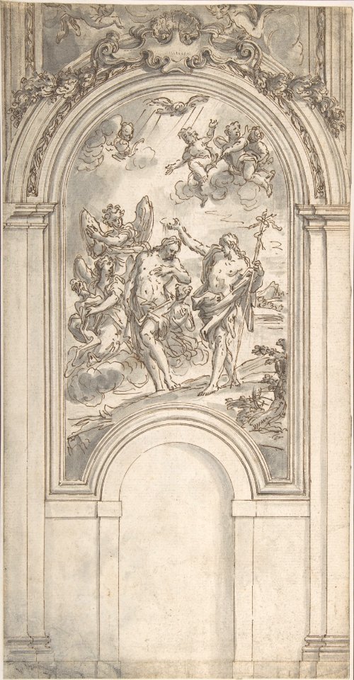 Design for a Baptism of Christ in an Architectural Setting MET DP805088