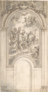 Design for a Baptism of Christ in an Architectural Setting MET DP805088